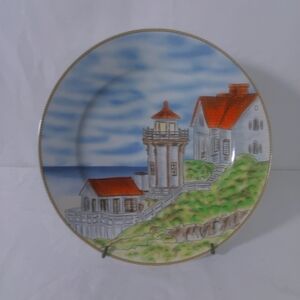 Royal Norfolk Nautical Plate with Red and Green Highlights